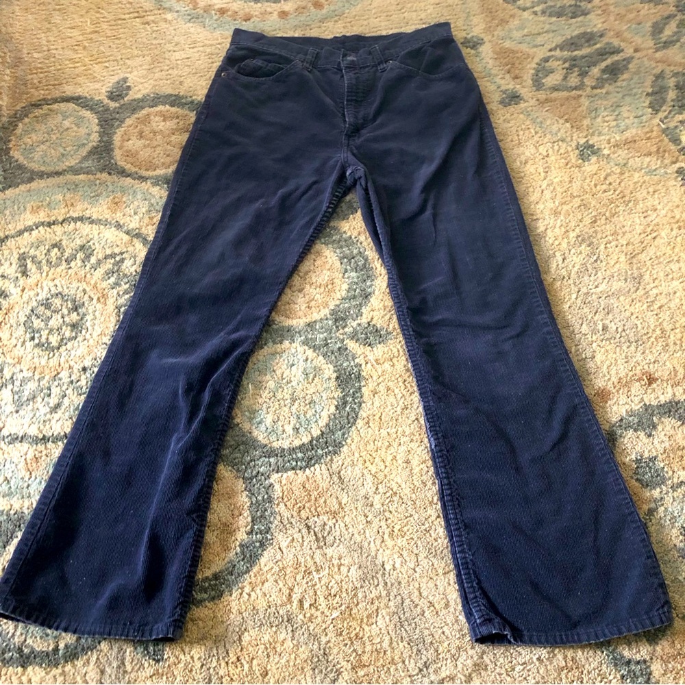 Rare Vintage Levi’s Corduroy Navy 1970’s White Tab Straight Pants 33x31/31x29